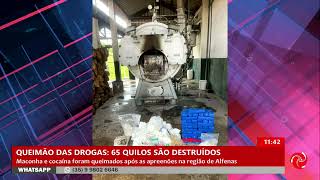 Cerca de 65 quilos de drogas são queimados em Poços de Caldas [upl. by Htilil251]