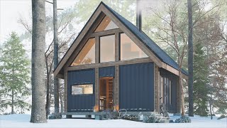 AFrame Cabin  Shipping Container House  Tiny Home [upl. by Ahsekal]