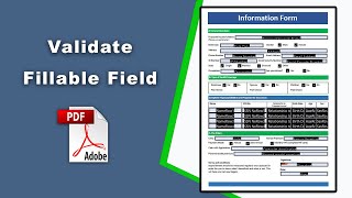 How to validate a fillable form field Data in pdf Prepare Form using Adobe Acrobat Pro DC [upl. by Tlihcox]