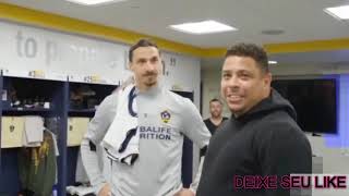 Reação de Ibrahimović ao receber a visita de Ronaldo Fenômeno la nos Estado Unidos [upl. by Kristan]