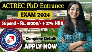 ACTREC PhD Entrance Exam 2024 II TATA Memorial Centre I PhD in Life Sciences at TMCACTREC [upl. by Anyal]