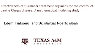 Effectiveness of Fluralaner Treatment Regimens for the Control of Canine Chagas [upl. by Adnohsat537]