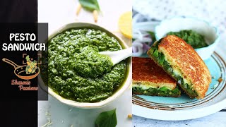 Pesto Sandwich Recipe Pesto Sauce Sandwich [upl. by Samid]