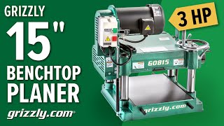 Grizzly 15quot 3 HP HeavyDuty Planer G0815 [upl. by Azirb]