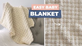 EASY Modern Baby Blanket You Can Knit in a Weekend [upl. by Adahs]