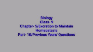 Biology SCERTClass9Chapter5Excretion to Maintain Homeostasis Part 10 [upl. by Karel335]