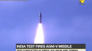 India test fires AgniV missile [upl. by Aknaib]