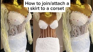 How to joinattach a corset to a skirt [upl. by Latsyc]