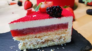 How to Make the Most Perfect Strawberry amp Coconut Entremet Cake [upl. by Yleak]