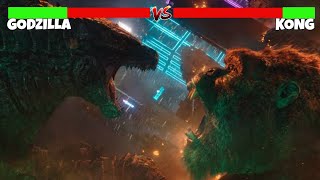 Godzilla vs kong Hong Kong Fight With Healthbars  Godzilla vs kong 2021 [upl. by Ketti]