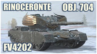 FV4202 Rinoceronte amp Object 704 • Raseiniai Heroes WoT Blitz [upl. by Quintin]