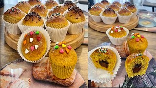 Recette de  muffin fourré au chocolat facile présentable pour laid موفين ساهل ماهل وصج عيدكم [upl. by Maighdiln]