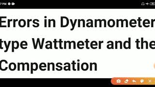 Elect Meas Lec 32 Errors in Dynamometer type Wattmeter and Compensation Part 1 [upl. by Andrew491]