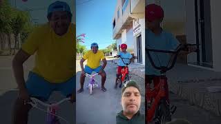 Father and son ride a bicycle 🚴🚵funny shorts comedy rider challengeasmr trendingsatisfying [upl. by Suolkcin]