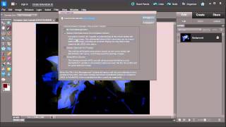 How to change color settings manage color and disable printer with Adobe Photoshop Elements 10 [upl. by Aiyt736]