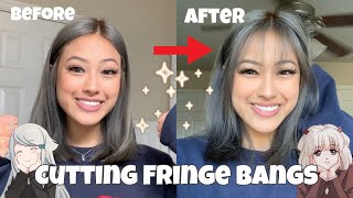 cutting fringe bangs  Easily hidden bangs tutorial  GABBY HUA [upl. by Brubaker]