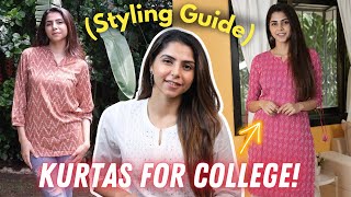 Kurtas you can wear to COLLEGE Styling guide for college girls [upl. by Cassell]