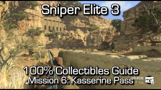 Sniper Elite 3  100 Collectibles Guide  Mission 6  Diaries Cards Nests Shots amp Upgrades [upl. by Ahseenak]