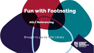 AGLC Fun with Footnoting [upl. by Adelia]