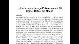 Is Underwater Image Enhancement All Object Detectors Need [upl. by Karr]