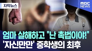 자막뉴스 엄마 살해하고 quot난 촉법이야quot자신만만 중학생의 최후 20241105MBC뉴스 [upl. by Twila]