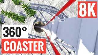 360° 8K VR video Roller Coaster Xmas Snow Virtual Reality Google Cardboard SBS 3D [upl. by Saval]