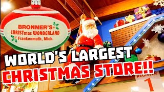 WORLDS LARGEST CHRISTMAS STORE Bronners Christmas Wonderland in FRANKENMUTH [upl. by Pavior]