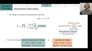 04 04 Thermodynamics of Water Splitting [upl. by Navinod768]