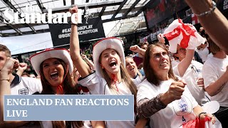 WATCH BACK England fans watch game against Denmark in Wembley [upl. by Ecnarf]