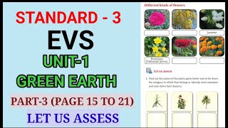 GREEN EARTH  PART 3  PAGE 15 TO 21  STD 3 EVS UNIT 1 ENGLISH MEDIUM  Edu Mate [upl. by Aihsila]