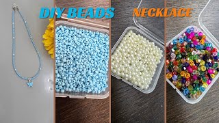 diy beads necklace  beads jewellery diy  making beads necklace  how make jewelry at home [upl. by Essiralc]