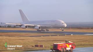 Airbus A380 landing at Ireland West Airport [upl. by Asemaj]