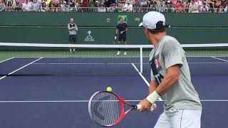 Diego Schwartzman amp Roger Federer  2019 Indian Wells Practice Clip 1 [upl. by Ogden]