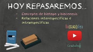 Hoy repasamos ECOSISTEMAS  Biotopo y biocenosis Relación inter y intra  BioESOsfera [upl. by Assirok]