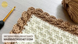 The Most WONDERFUL amp EASY Crochet Border for Beginners 👌 ✅ CUTE Crochet Edging for Baby Blanket [upl. by Odranoel]