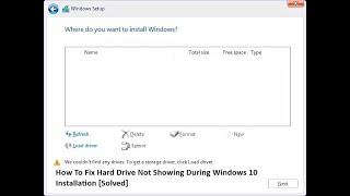 How To Fix Hard Drive Not Showing During Windows 10 Installation Solved  hard disk not found [upl. by Onitnelav]