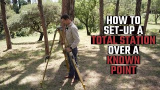 How to setup a total station over a known point  SURVEYING TRAINING [upl. by Harness]