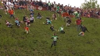 Cheese Rolling at Coopers Hill Gloucestershire  2015 [upl. by Niatsirhc]