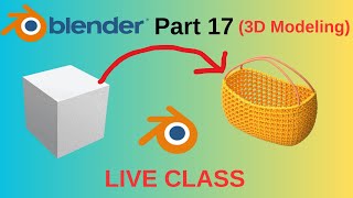 Basket Modeling in Blender  Blender tutorial for beginners  Part 17  3D Modeling  LIVE [upl. by Rosalba]