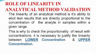 Method Validation  Linearity [upl. by Cassidy]