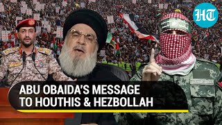 Abu Obaida Salutes Houthis For Red Sea Attacks  Watch Hamas New Message To Israel On Gaza [upl. by Llenra]