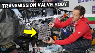 AUTOMATIC TRANSMISSION VALVE BODY REPLACEMENT REMOVAL ON A CAR [upl. by Twitt]