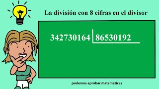 Hacer divisiones con 8 cifras en el divisor [upl. by Theadora330]