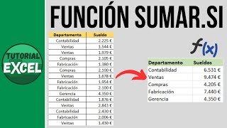 Función SUMARSI  Sumar celdas que cumplen una condición [upl. by Ennairda219]