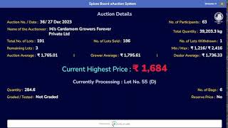 SPICES BOARD LIVE EAUCTION  27122023  CGF [upl. by Draneb]