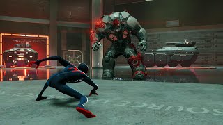 Marvels SpiderMan Miles Morales  Rhino Boss Fight Final encounter  PS5 4K60fps HDR [upl. by Hguh]