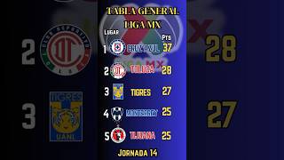 TABLA GENERAL de la LIGA MX 2024 JORNADA 14 [upl. by Drahsir178]