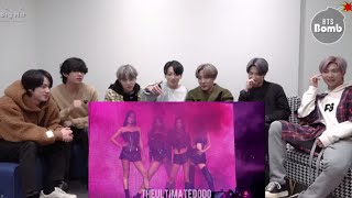 BTS Reaction to Blackpink Born pink concert Pink venom performance fancam at Dogers stadium [upl. by Aryamoy]