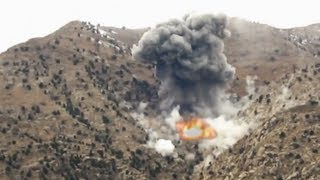 Mortar and JDAM Strike on Taliban Position [upl. by Aleyam]