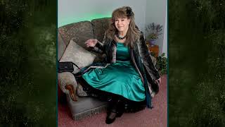 Tanya Melody M362 Crossdressing fashion  Green satin party dress  fur coat  auburn wig [upl. by Dore533]